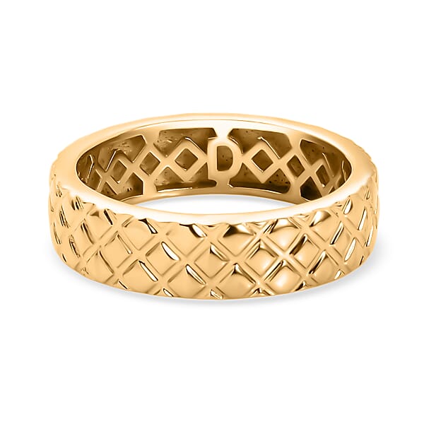 D'Joy Dimas Textured Ring In 18K Vermeil Yellow Gold Over Sterling Silver 3.85 Grams