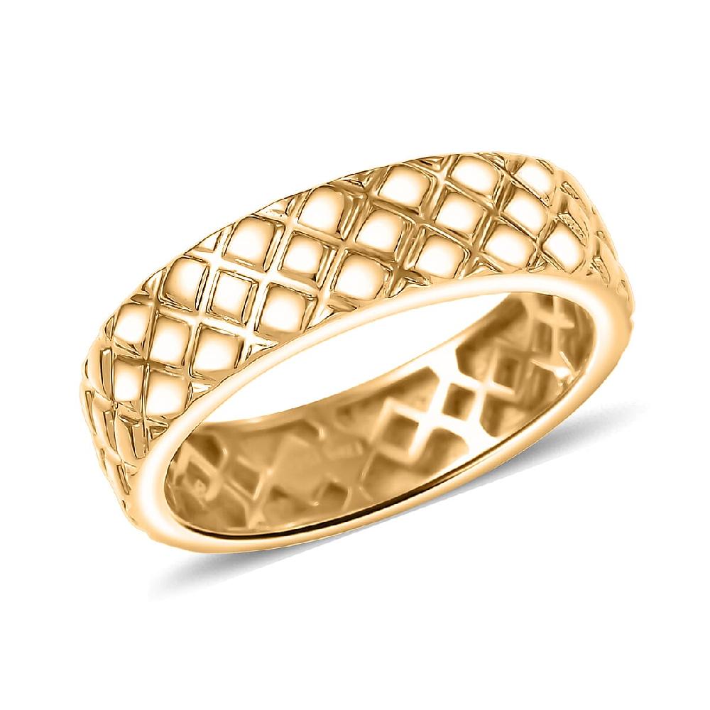 D'Joy Dimas Textured Ring in 18K Vermeil Yellow Gold Over Sterling Silver 3.85 Grams