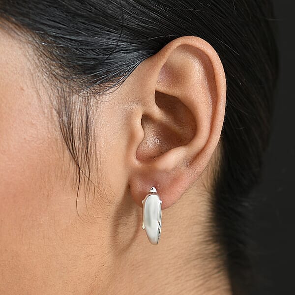 D'Joy Dolphin Earrings In Rhodium Over Sterling Silver 5.25 Grams