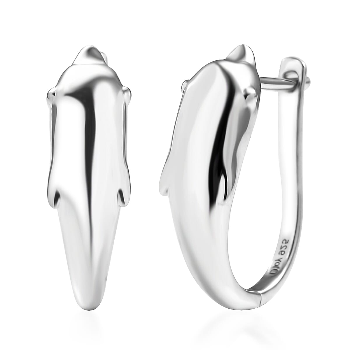 D'Joy Dolphin Earrings in Rhodium Over Sterling Silver 5.25 Grams