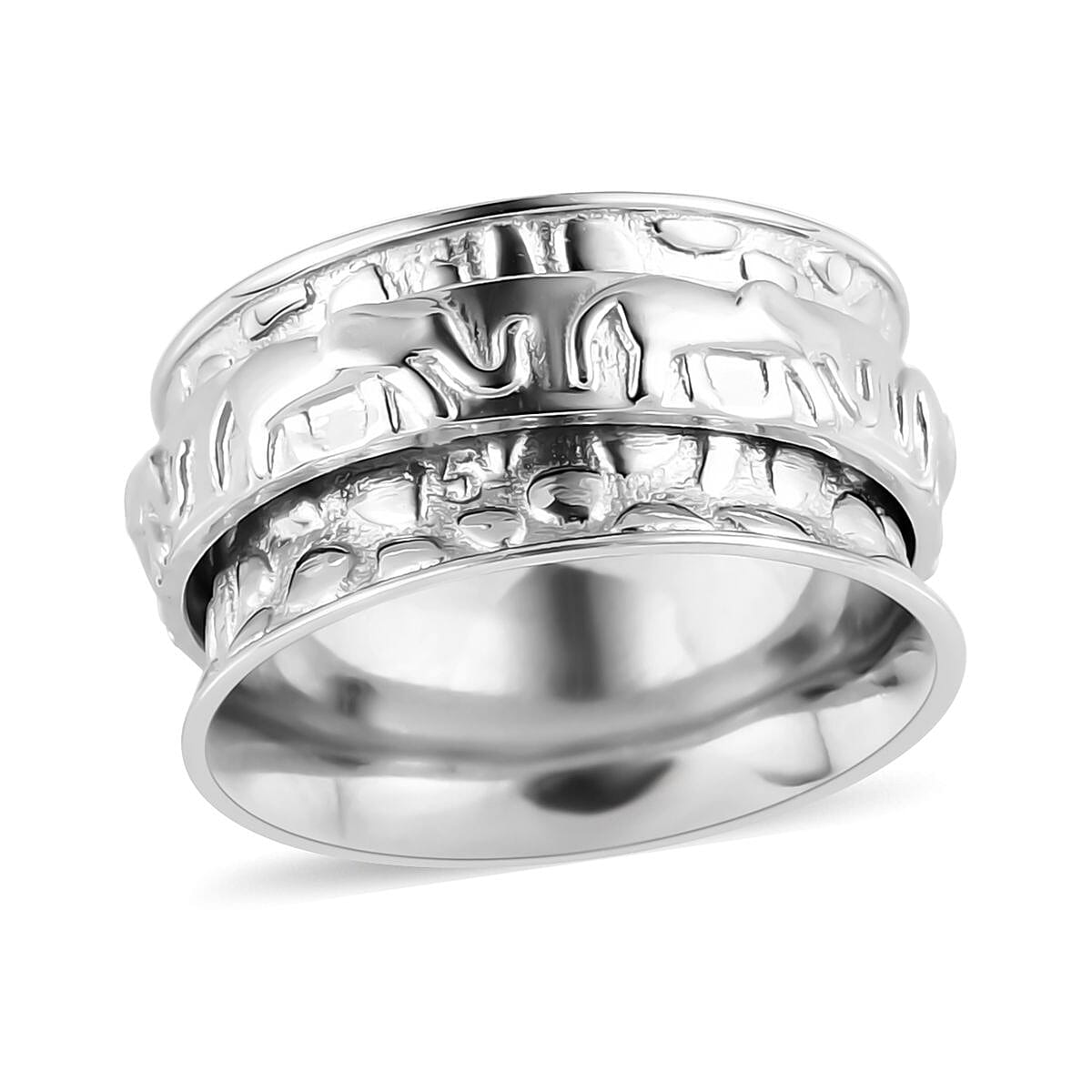 D'Joy Elephant Spinner Ring in Sterling Silver 5 Grams