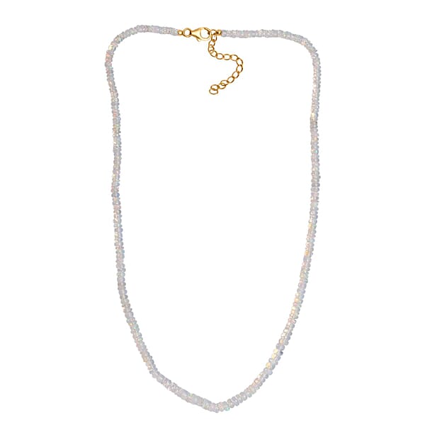 D'Joy Ethiopian Welo Opal 37.00 Ctw Beaded Necklace In 18K Vermeil Yellow Gold Over Sterling Silver 18-20 Inches