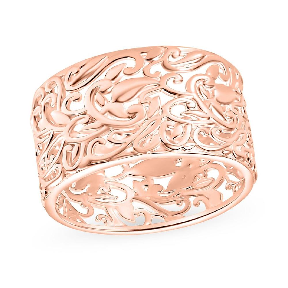 D'Joy Filigree Band Ring in 18K Vermeil Rose Gold Over Sterling Silver 3 Grams (Del. in 10-12 Days)