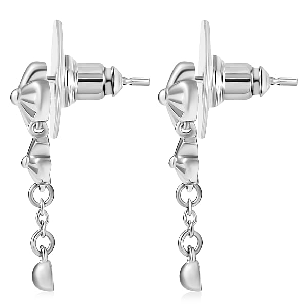 D'Joy Floral Earrings In Rhodium Over Sterling Silver 2.6 Grams