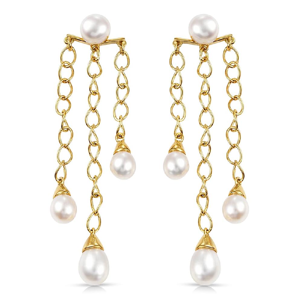 D'Joy Freshwater Pearl Earrings in 18K Vermeil Yellow Gold Over Sterling Silver