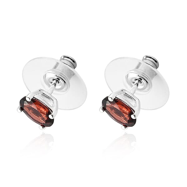 D'Joy Garnet Stud Earrings In Sterling Silver 1.85 Ctw (Mozambique)