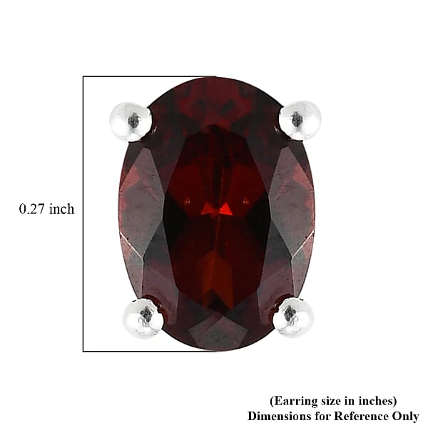 D'Joy Garnet Stud Earrings In Sterling Silver 1.85 Ctw (Mozambique)