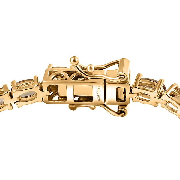 D'Joy Golden Turkizite 7.60 Ctw Bracelet In 18K Vermeil Yellow Gold Over Sterling Silver (6.50 In)