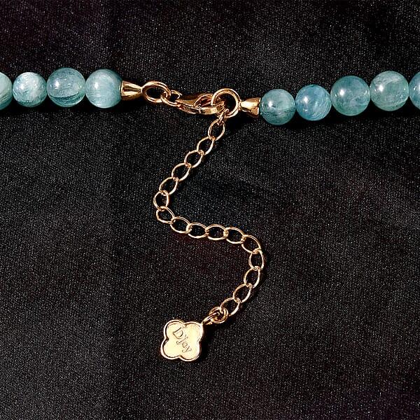 D'Joy Green Kyanite Beaded Necklace 18-20 Inches In Vermeil Yellow Gold Over Sterling Silver 323.00 Ctw