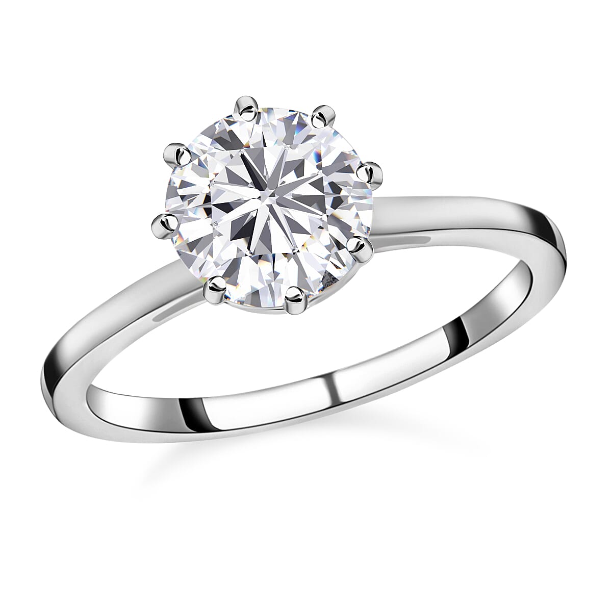 D'Joy Heart and Arrow Cut Moissanite 2.35 ctw Ring in Platinum Over Sterling Silver (Del. in 5-7 Days)