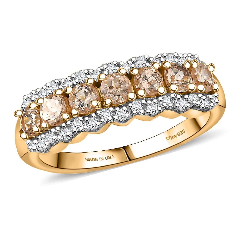 D'Joy Imperial Garnet Moissanite Ring in 18K Vermeil YG Over Sterling Silver 1.30 ctw
