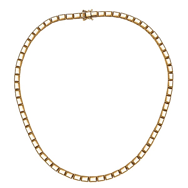 D'Joy In 18K Vermeil Yellow Gold Over Sterling Silver Bar Link Necklace 18 Inches 28.63 Grams