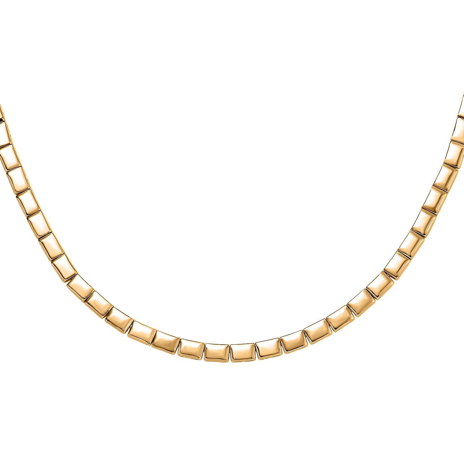 D'Joy in 18K Vermeil Yellow Gold Over Sterling Silver Bar Link Necklace 18 Inches 28.63 Grams
