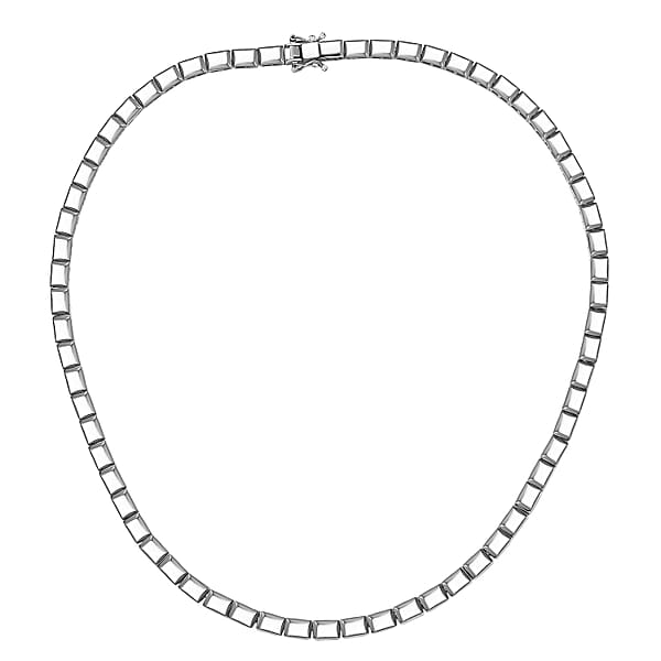 D'Joy In Rhodium Over Sterling Silver Bar Link Necklace 18 Inches 28.90 Grams