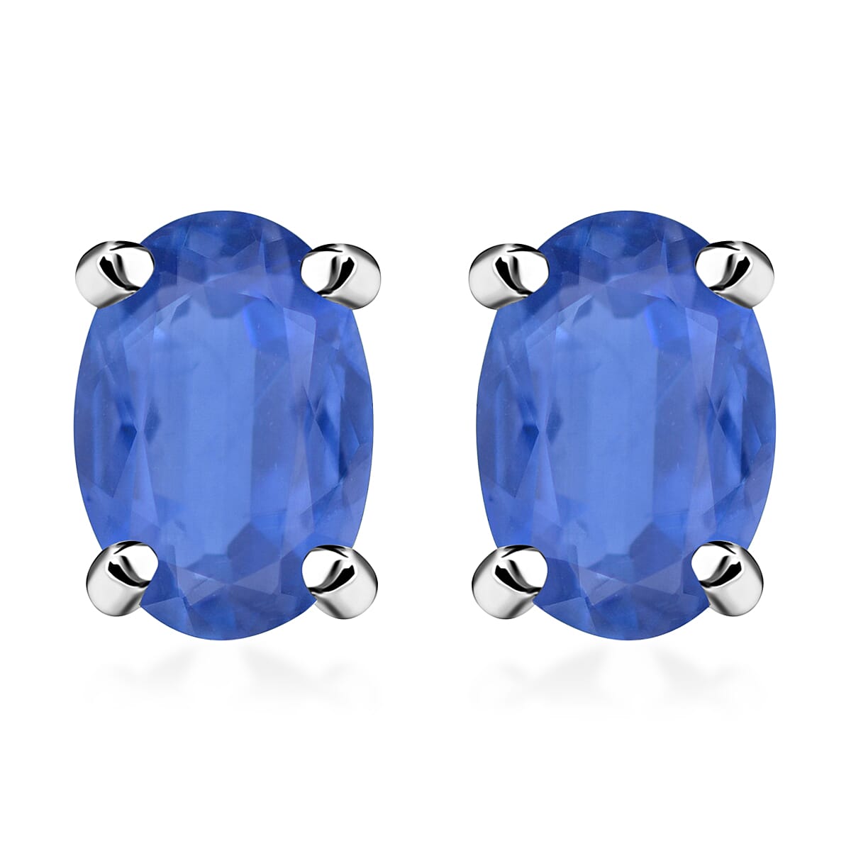 D'Joy Kanchanaburi Blue Sapphire 1.20 ctw Earrings in Platinum Over Sterling Silver