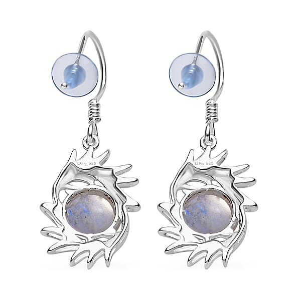 D'Joy Kuisa Rainbow Moonstone 6.75 Ctw Earrings In Sterling Silver