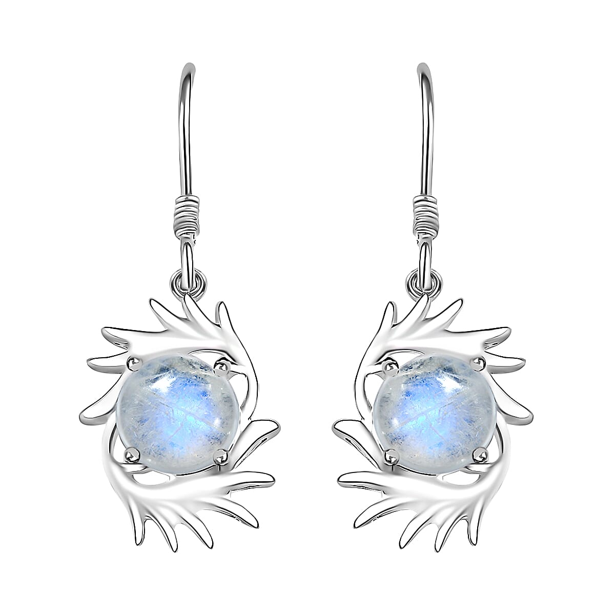 D'Joy Kuisa Rainbow Moonstone 6.75 ctw Earrings in Sterling Silver