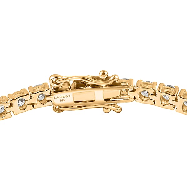 D'Joy Lab Grown Diamond 4.00 Ctw Iconic Tennis Bracelet In 18K Vermeil Yellow Gold Over Sterling Silver (7.25 In)