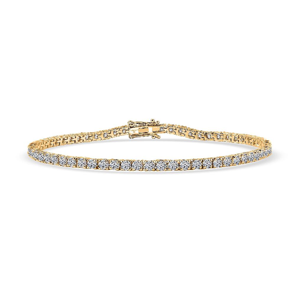 D'Joy Lab Grown Diamond 4.00 ctw Iconic Tennis Bracelet in 18K Vermeil Yellow Gold Over Sterling Silver (7.25 In)