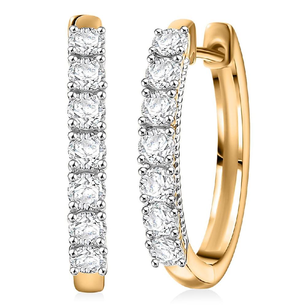 D'Joy Lab Grown Diamond I1 1.00 ctw Classic Hoop Earrings in 18K Vermeil Yellow Gold Over Sterling Silver