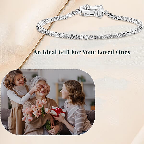 D'Joy Lab Grown Diamond I2-I3 1.00 Ctw Classic Tennis Bracelet In Rhodium Over Sterling Silver (6.50 In)