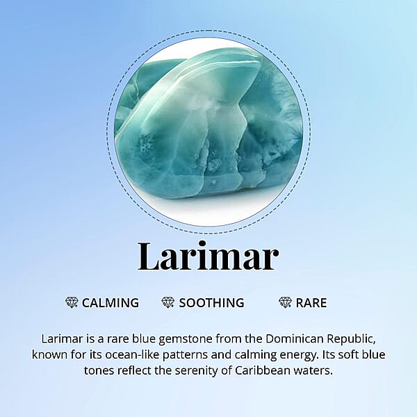D'Joy Larimar And Multi Gemstone 7.35 Ctw Ocean’s Joy Whispering Ring In Rhodium Over Sterling Silver