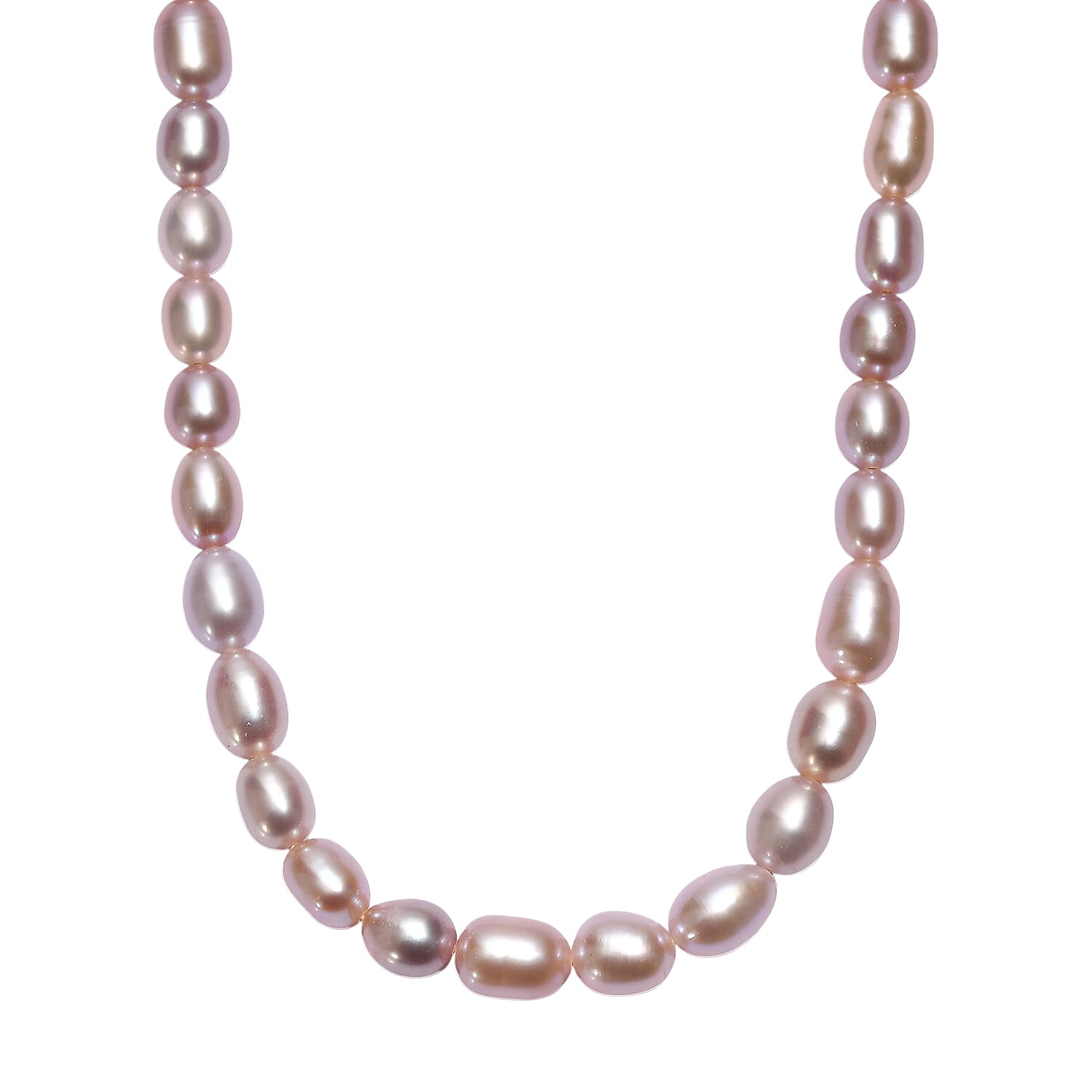 D'Joy Lavender Pearl Necklace in Rhodium Over Sterling Silver 18 Inches