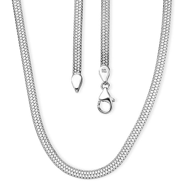 D'Joy Layering Box Chain Necklace In Sterling Silver 18 Grams 20 Inches