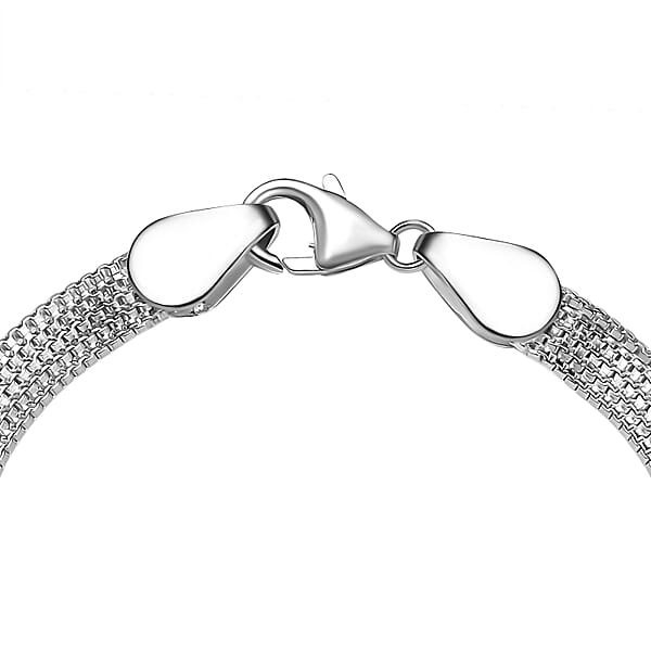 D'Joy Layering Box Link Bracelet In Sterling Silver (7.25 In) 7.3 Grams