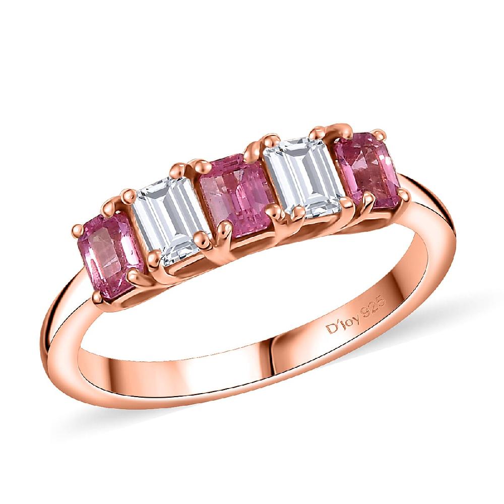 D'Joy Mahenge Spinel Moissanite Ring in 18K Vermeil RG Over Sterling Silver 1.15 ctw