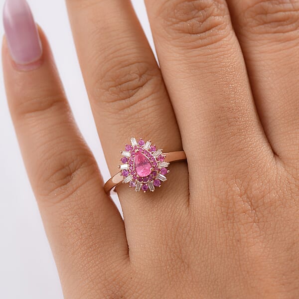 D'Joy Mahenge Spinel Multi Gemstone Ring In 18K Vermeil RG Over Sterling Silver 0.90 Ctw
