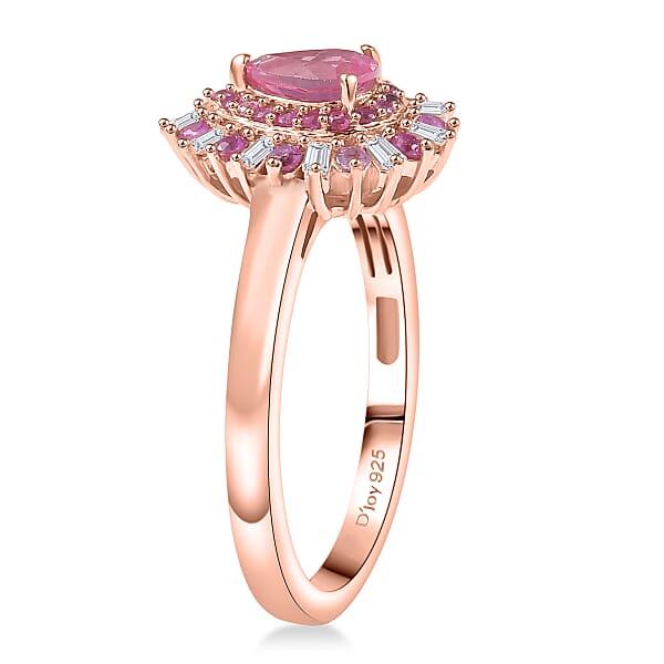 D'Joy Mahenge Spinel Multi Gemstone Ring In 18K Vermeil RG Over Sterling Silver 0.90 Ctw