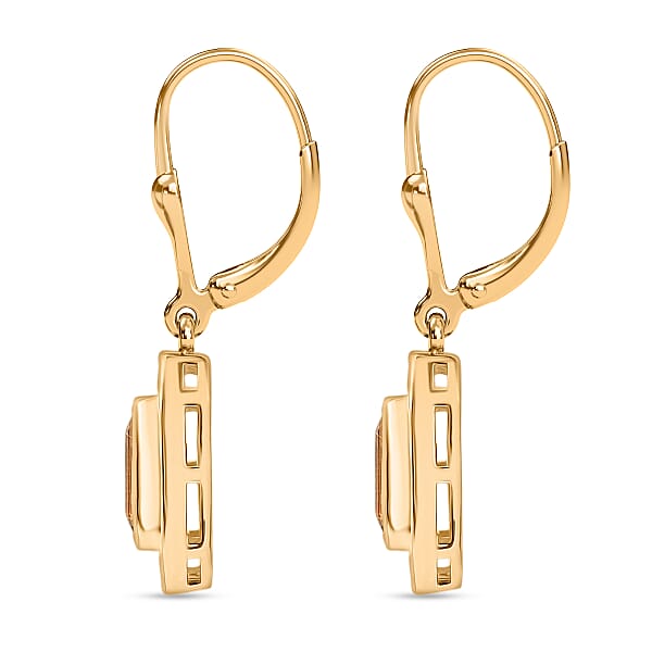 D'Joy Marialite Moissanite Art Deco Earrings In 18K Vermeil YG Over Sterling Silver 2.60 Ctw