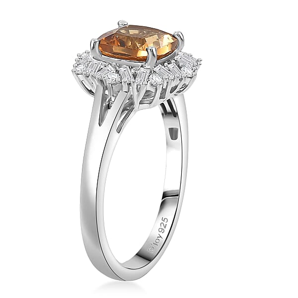D'Joy Marialite Moissanite Art Deco Ring In Rhodium Over Sterling Silver 1.75 Ctw