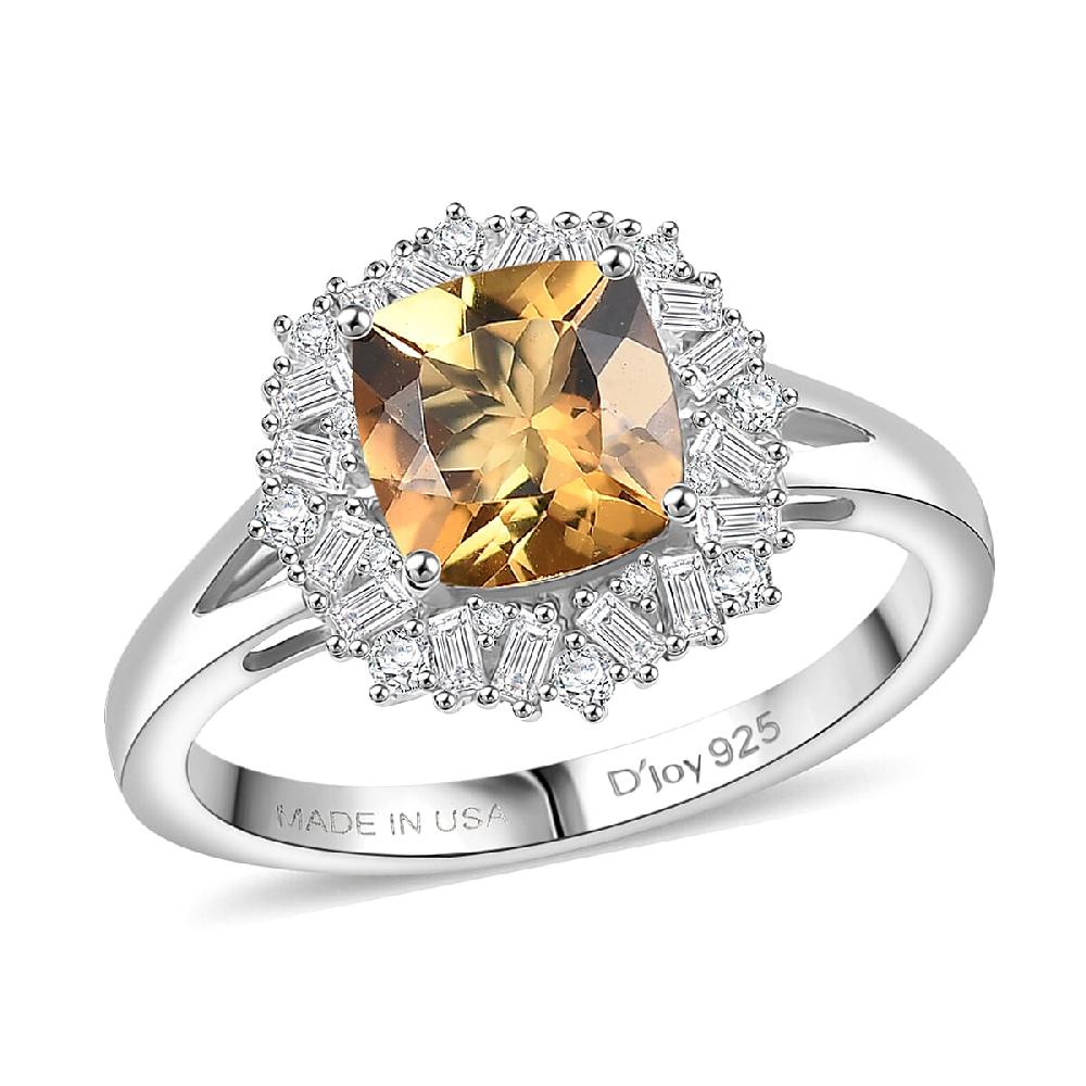 D'Joy Marialite Moissanite Art Deco Ring in Rhodium Over Sterling Silver 1.75 ctw