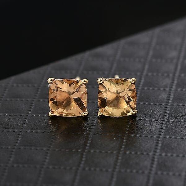 D'Joy Marialite Stud Earrings In 18K Vermeil YG Over Sterling Silver 2.70 Ctw