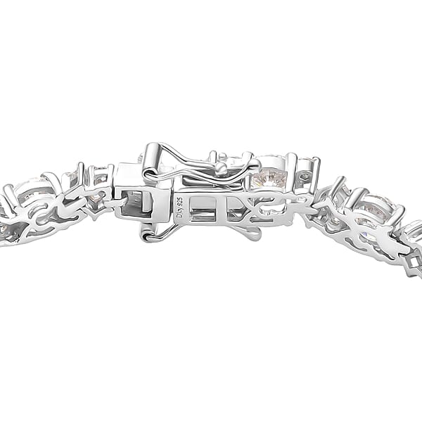D'Joy Moissanite 10.50 Ctw Stars And Constellations Bracelet In Rhodium Over Sterling Silver (6.50 In)