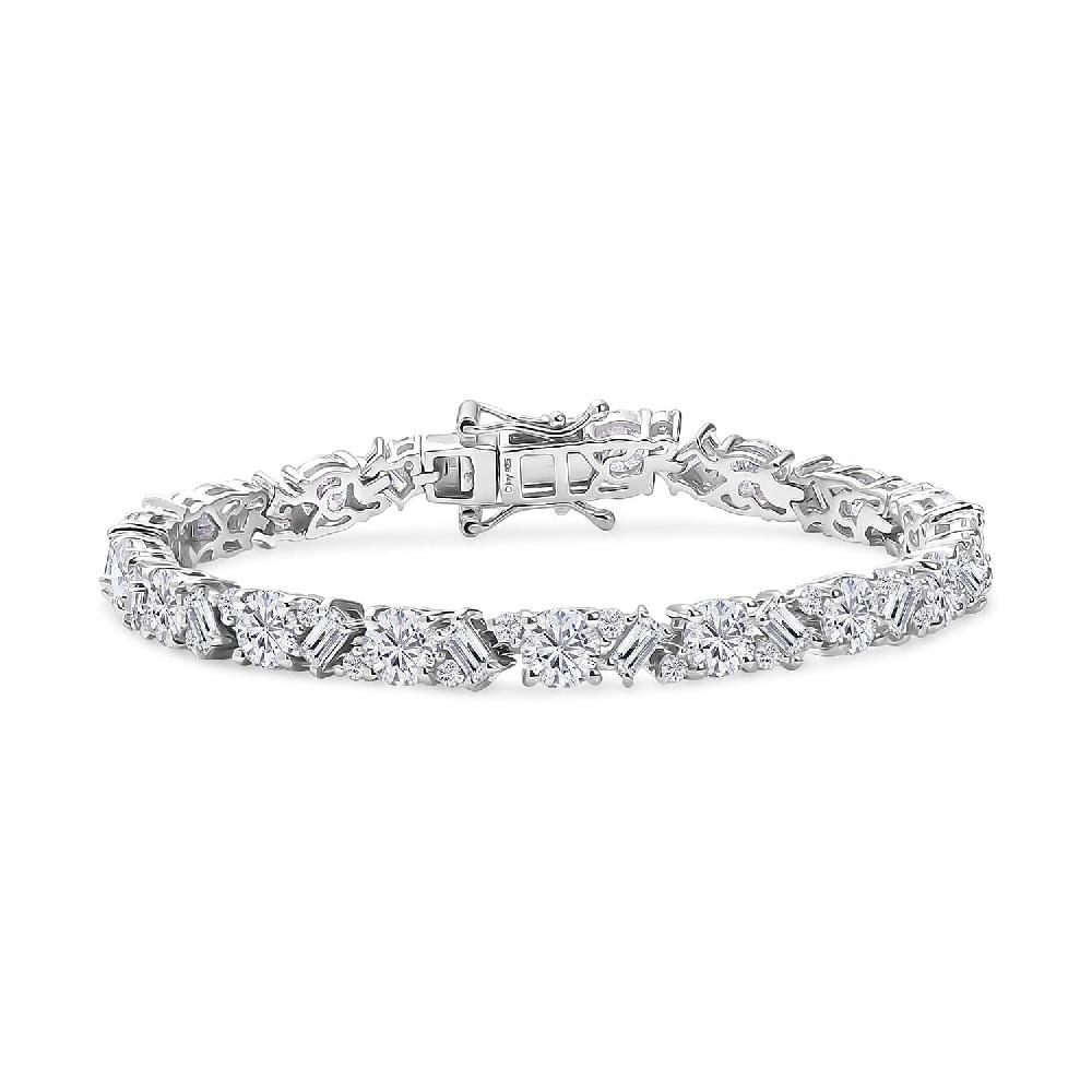 D'Joy Moissanite 10.50 ctw Stars and Constellations Bracelet in Rhodium Over Sterling Silver (6.50 In)