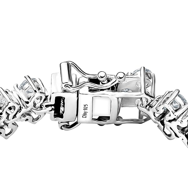 D'Joy Moissanite 10.80 Ctw Starlace Bracelet In Rhodium Over Sterling Silv (7.25 In)