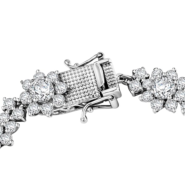 D'Joy Moissanite 12.60 Ctw Bracelet In Rhodium Over Sterling Silver (7.25 In)