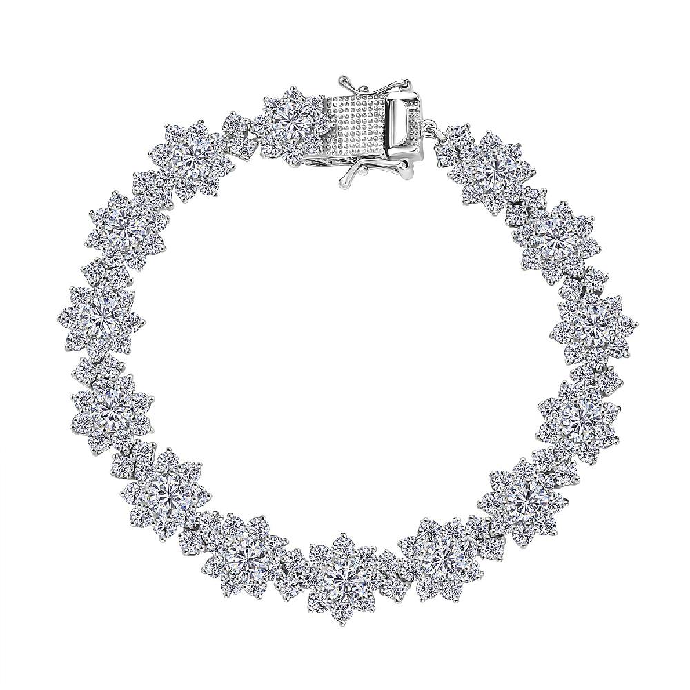 D'Joy Moissanite 12.60 ctw Bracelet in Rhodium Over Sterling Silver (7.25 In)