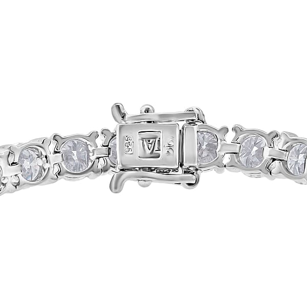 D'Joy Moissanite 13.75 Ctw Timeless Classics Bracelet In Rhodium Over Sterling Silver (6.50 In)