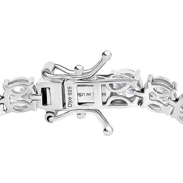 D'Joy Moissanite 15.70 Ctw Bracelet In Rhodium Over Sterling Silver (7.25 In)
