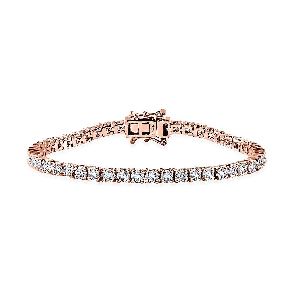 D'Joy Moissanite 5.50 ctw Tennis Bracelet in Vermeil Rose Gold Over Sterling Silver (7.25 In) (Del. in 10-12 Days)
