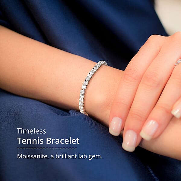 D'Joy Moissanite 5.90 Ctw Tennis Bracelet In Platinum Over Sterling Silver (7.25 In)