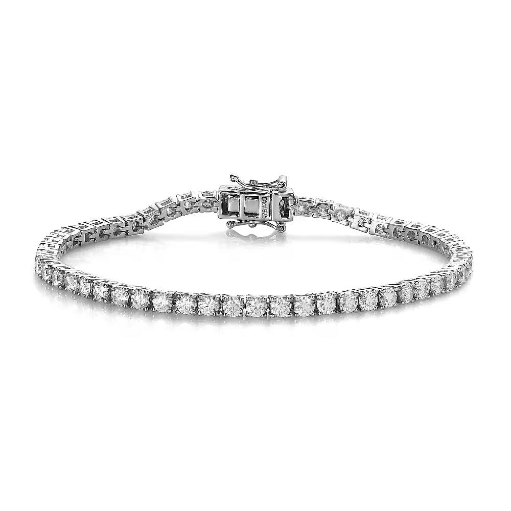 D'Joy Moissanite 5.90 ctw Tennis Bracelet in Platinum Over Sterling Silver (7.25 In)