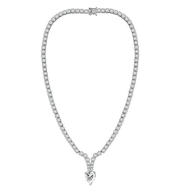D'Joy Moissanite 50.50 Ctw Necklace In Rhodium Over Sterling Silver 18 Inches