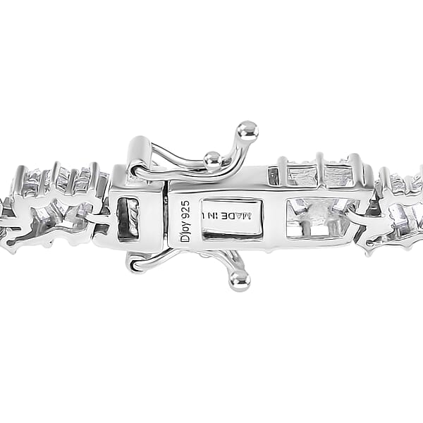D'Joy Moissanite 6.30 Ctw Sparkline Bracelet In Rhodium Over Sterling Silver (7.25 In)