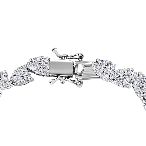 D'Joy Moissanite 8.30 Ctw Petal Whispers Bracelet In Rhodium Over Sterling Silver (7.25 In)