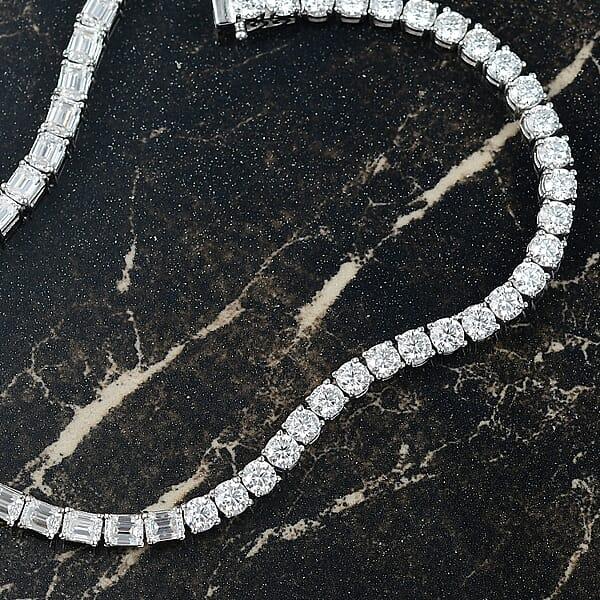 D'Joy Moissanite 8.50 Ctw Regalia Line Bracelet In Rhodium Over Sterling Silver (7.25 In)